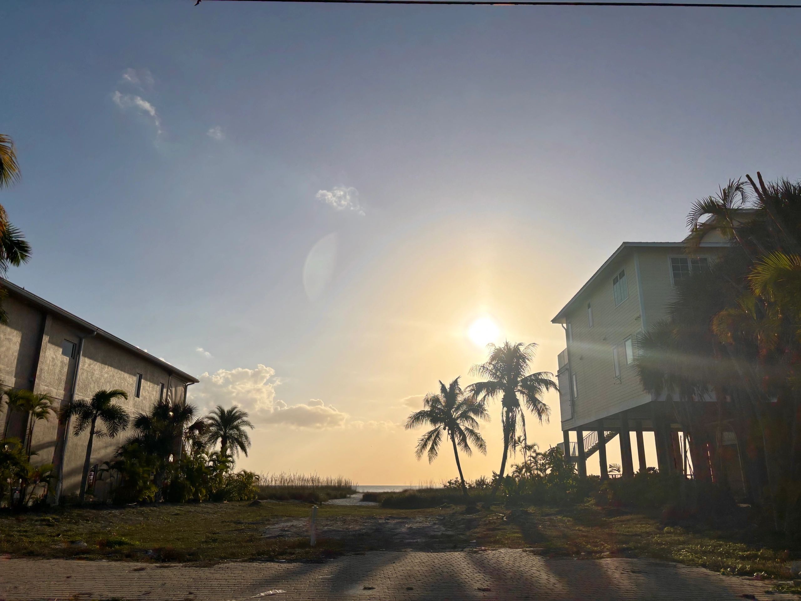 Fort Myers Beach coastline at sunset